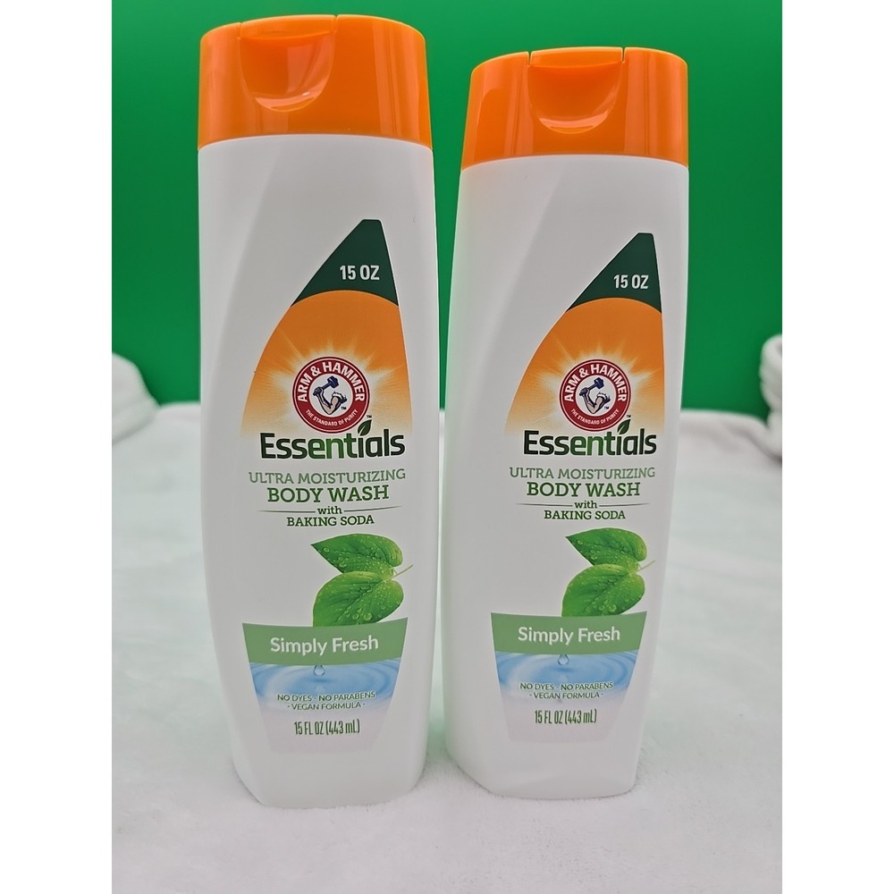 Arm & Hammer Essentials Body Wash with Baking Soda 15oz Lot Of‎ 2